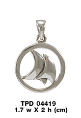 Double Whale Tail Sterling Silver Pendant